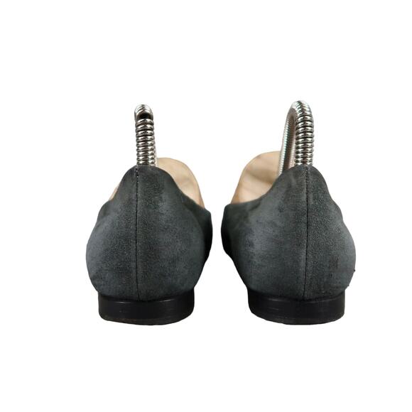 AGL Shoes Womens 36.5 Ballet Flats Ruffle Cap Toe Leather Metallic Fashion Grey - Picture 5 of 15